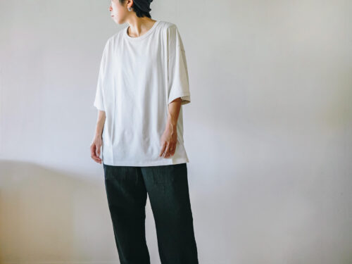 HUIS in house SUVIN COTTONビッグTシャツ&バンブーリネンイージーワークパンツ/HUIS