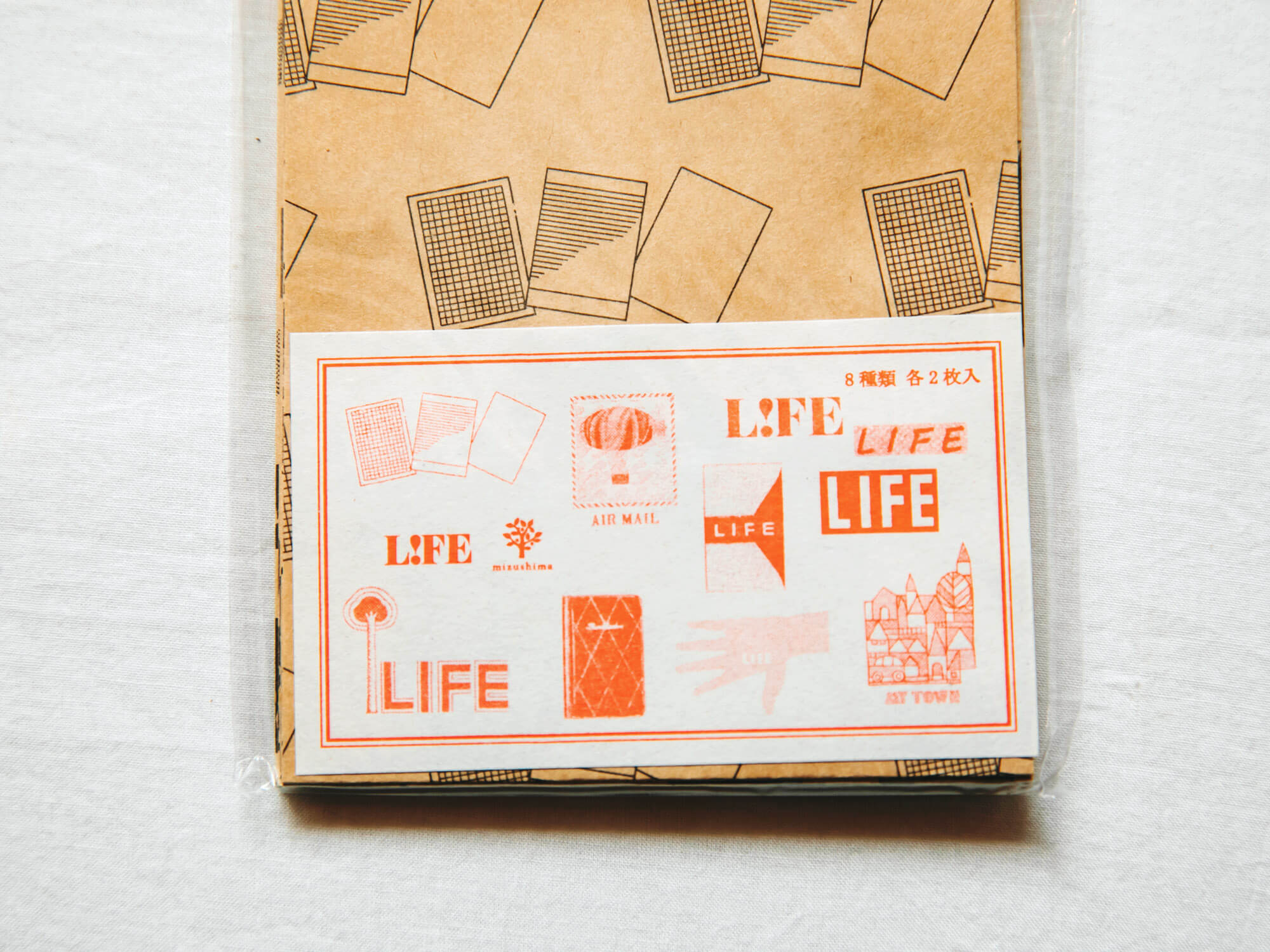 8図柄ペーパーバッグ／水縞×LIFE