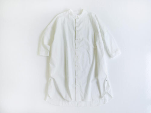 やわらかコットンロングシャツ 白（ユニセックス）／HUIS